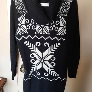 Sandra Darren Turtleneck sweater midi dress